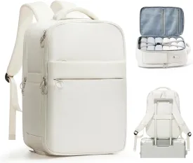 Travel Backpack for Women Carry on Flight Approved Personal Item Travel Bag Carry on Backpack Mochila de Viaje Waterproof Travel Essentials with Shoe Compartment Fit Airplanes Beige