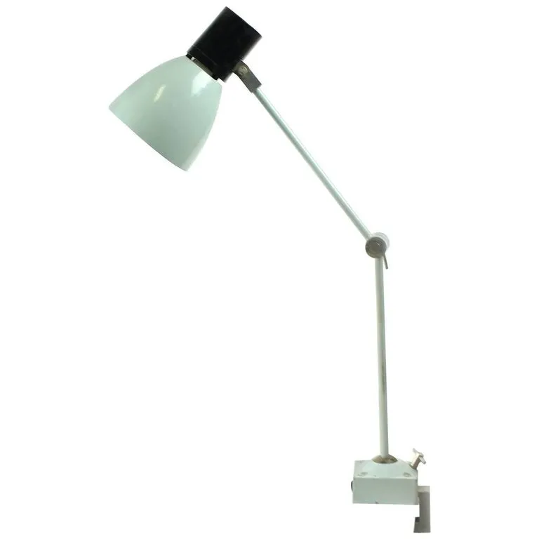 Vintage industrial Czechoslovakian metal desk lamp