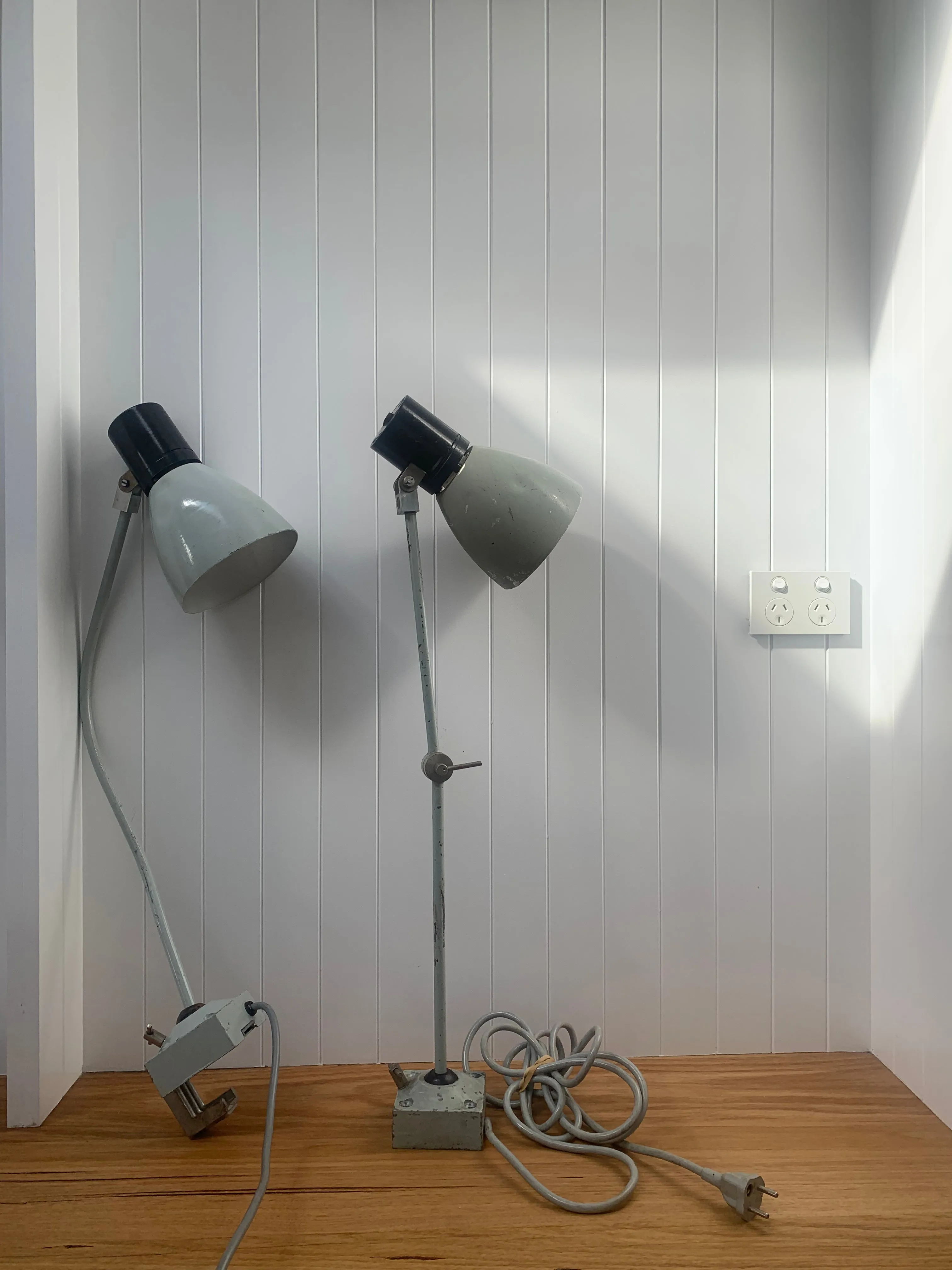 Vintage industrial Czechoslovakian metal desk lamp
