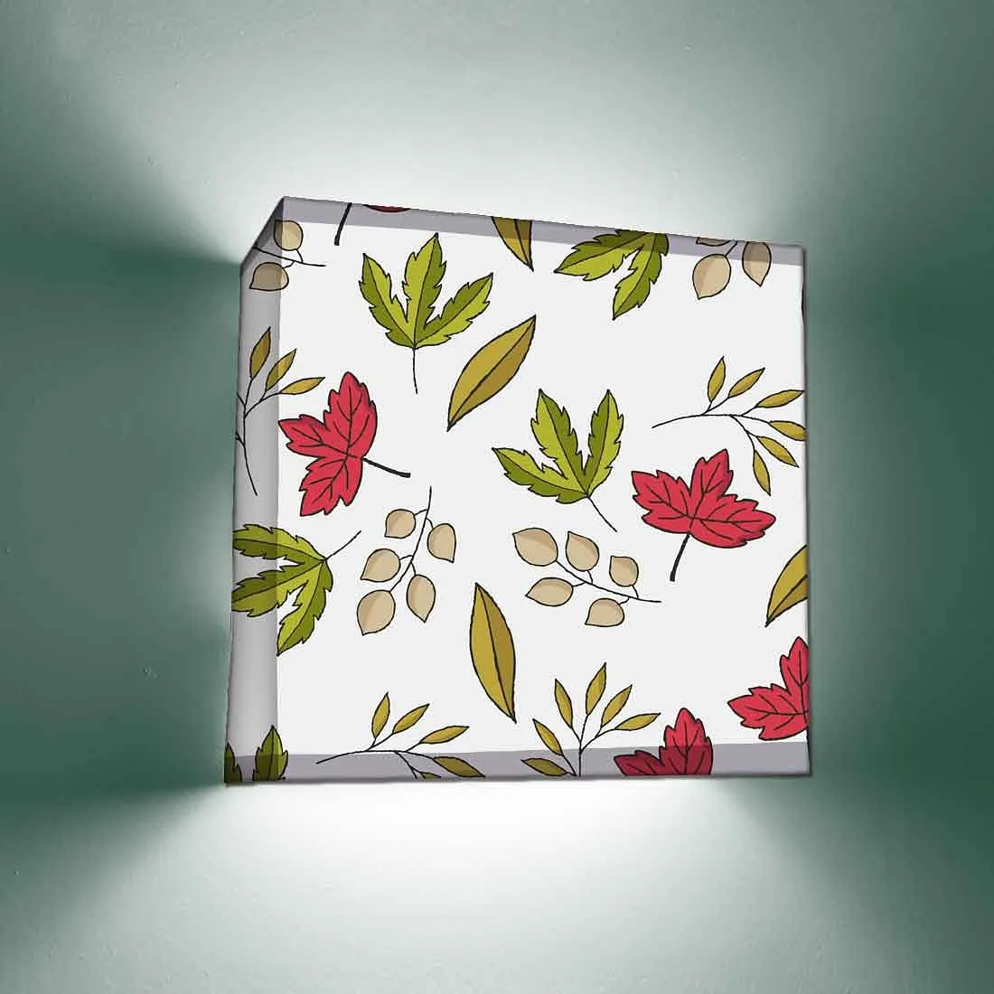 Wall Lamp for Bedroom - Red & Green Leaves
