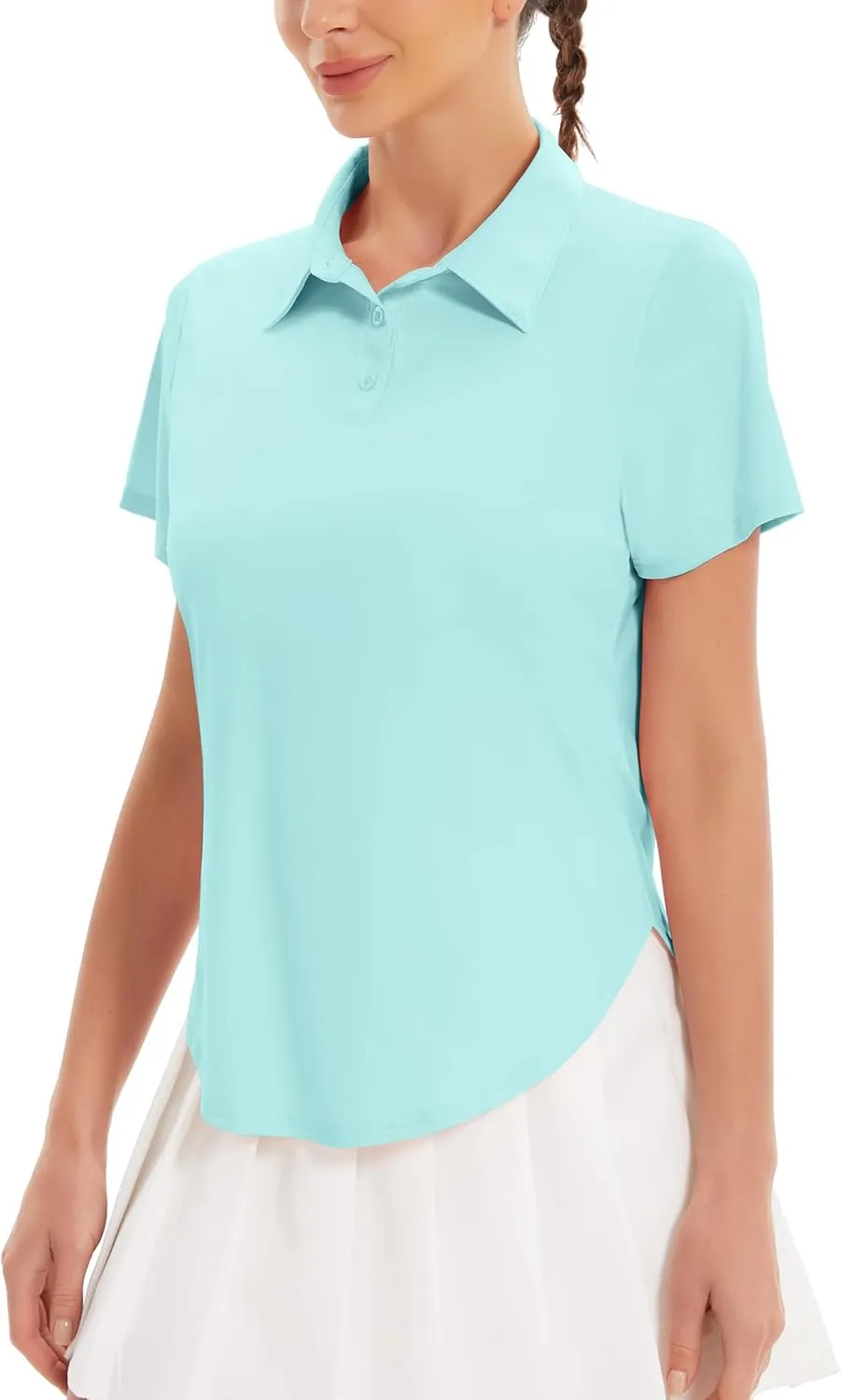Women's Golf Polo Shirts UPF 50  Sun Protection 3-Button Short Sleeve Quick Dry Shirt Athletic Tennis Golf Tops