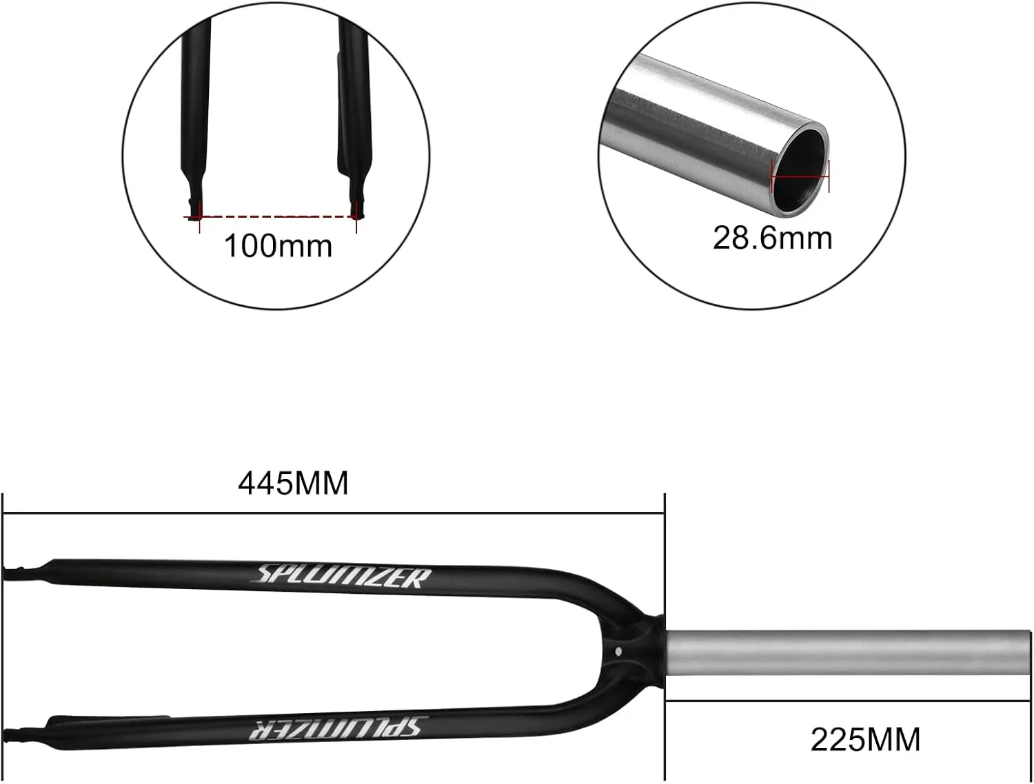 ZTZ 1-1/8" 26/27.5/29" Aluminum Alloy Rigid Disc Brake MTB Fork, 28.6mm Threadless Straight Tube Superlight Mountain Bike Front Forks